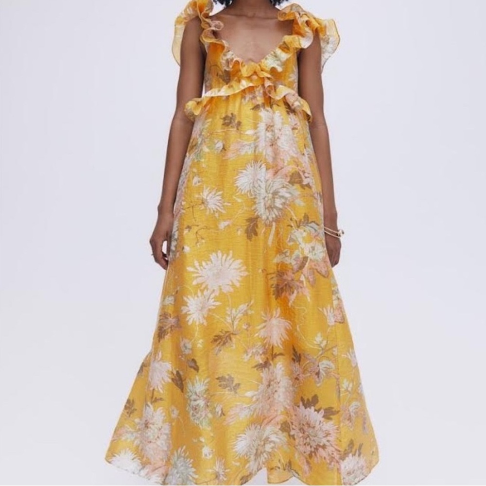 Floral Yellow Maxi Dress
